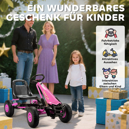Bērnu pedāļu kartings, regulējams sēdeklis, EVA riteņi, vecums 3-8