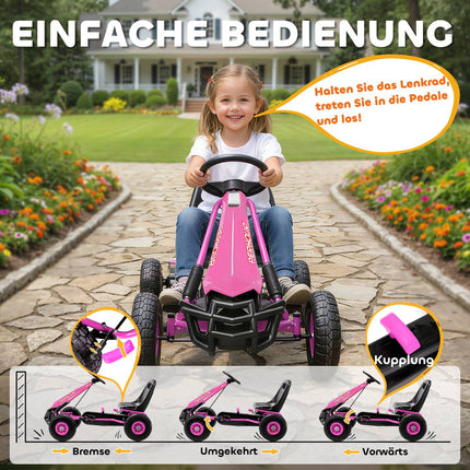 Bērnu pedāļu kartings, regulējams sēdeklis, EVA riteņi, vecums 3-8