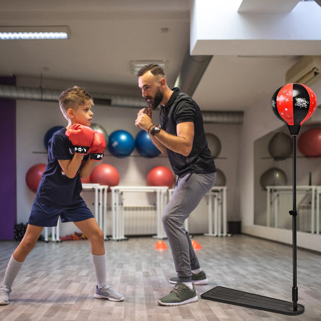 Bērnu boksa bumbu komplekts – regulējams 85–130 cm, cimdi, pumpis