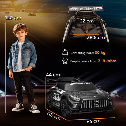 Bērnu braucamā automašīna, 12 V akumulators, LED gaismas, mūzika, melna
