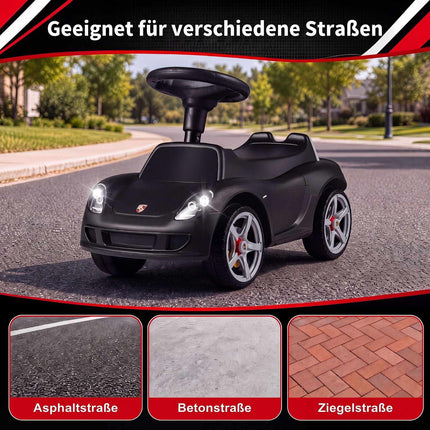 Bērnu braucamā automašīna ar skaņas signālu un signālu, Porsche licence