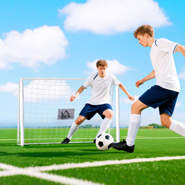 Bērnu futbola vārti, triecienus absorbējoši, 186x123 cm, balti