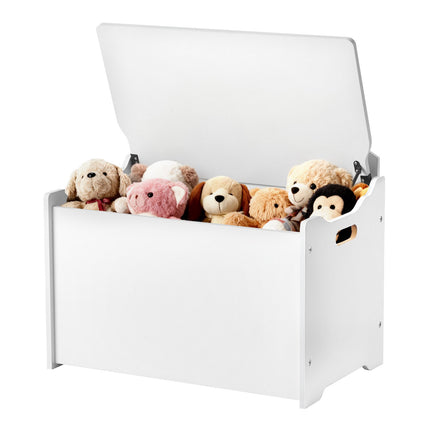 Kids Storage Bench Toy Chest with Backrest, Safety Hinge