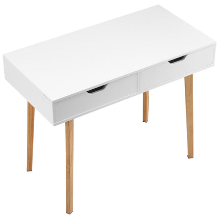 Kids Study Desk With 2 Drawers, 39-Inch MDF, White