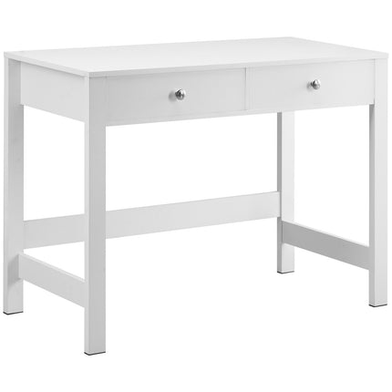 Kids Study Desk with 2 Drawers, White MDF, 39 Inch