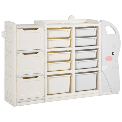 Kids Toy Storage Organizer – 4-Tier Elephant, 10 Bins