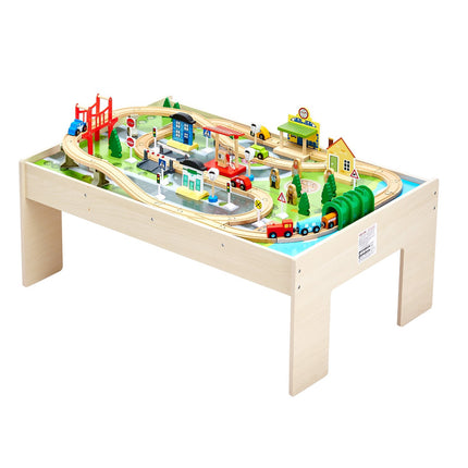 Kids Train Table Set, 84-Piece, Reversible Top, Storage Bin
