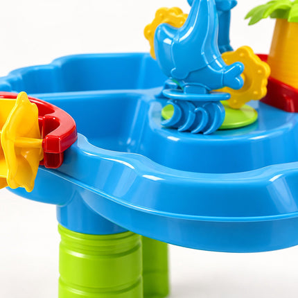 Kids' Water Play Table with Stool and 3 Compartments, Accessory Set, Ages 3-8
