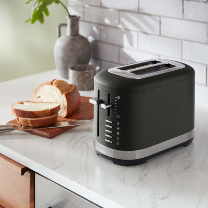 KitchenAid 2 šķēļu tosteris ar manuālu pacelšanas sviru, čuguns, melns