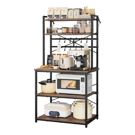 Kitchen Baker's Rack 800mm, Adjustable Shelves, 12 Hooks