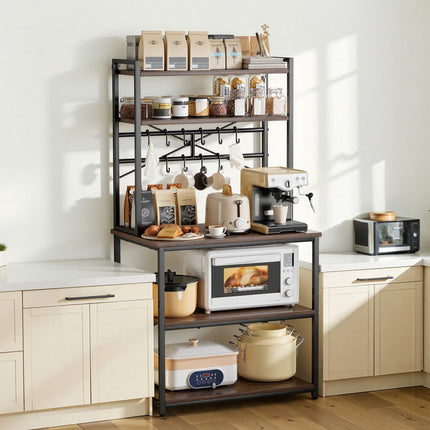 Kitchen Baker's Rack 800mm, Adjustable Shelves, 12 Hooks