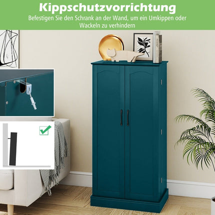 Virtuves skapis ar regulējamiem plauktiem, zaļš, 2 durvis