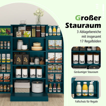 Virtuves skapis ar regulējamiem plauktiem, zaļš, 2 durvis