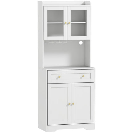 Virtuves skapītis ar darba virsmu, vīna glāžu turētāju, 170 cm, MDF, balts