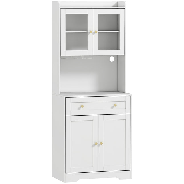 Virtuves skapītis ar darba virsmu, vīna glāžu turētāju, 170 cm, MDF, balts