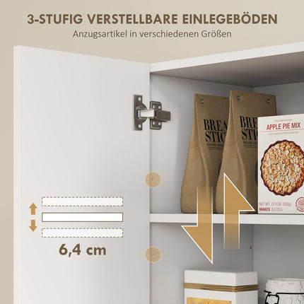 Virtuves skapis ar atvērtiem plauktiem, vīna plaukts, balts MDF