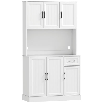 Virtuves pieliekamā skapis, 180,5 cm, regulējami plaukti, MDF, balts