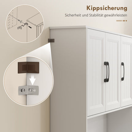 Virtuves pieliekamā skapis, 180,5 cm, regulējami plaukti, MDF, balts