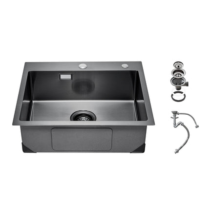 Kitchen Sink Workstation 68cm, 304 SS, Black