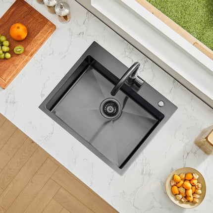 Kitchen Sink Workstation 68cm, 304 SS, Black