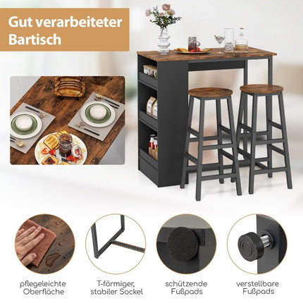 Virtuves galds ar 2 krēsliem, vietu taupošs bistro galds, letes galds, ēdamgaldu komplekts, bāra galds