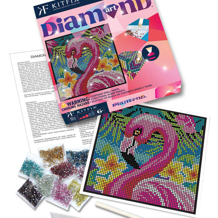 Kitfix DIY dimanta mākslas komplekts Flamingo