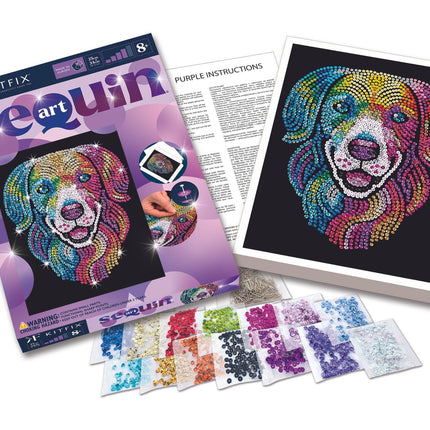 Kitfix DIY komplekts ar fliteriem un violetu arlekīnu un suni