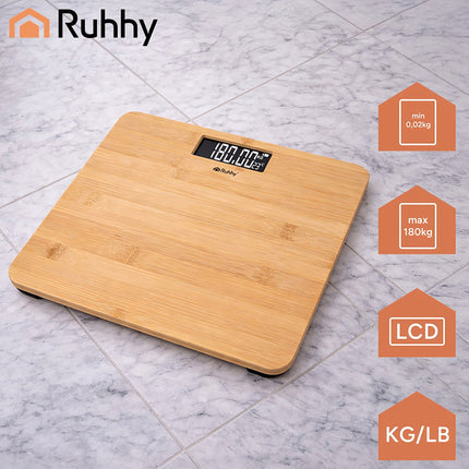 LCD bathroom scale - wooden Ruhhy 22522