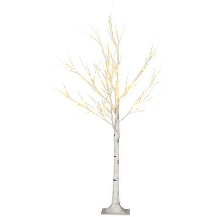 Mākslīgā LED bērza koks, balta miza, 120 cm, iekštelpām/āram