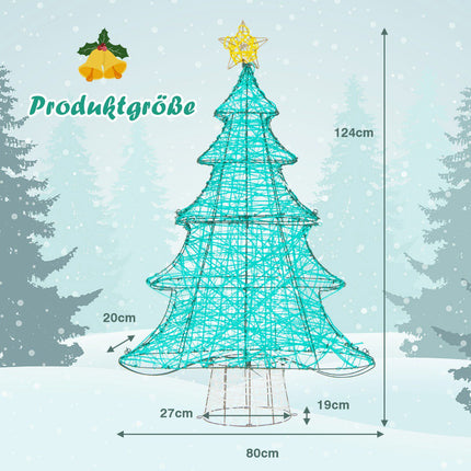 Mākslīgā LED Ziemassvētku eglīte 123 cm, 520 gaismiņas, zvaigzne