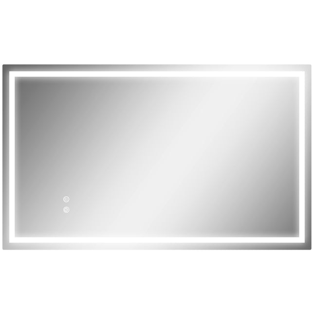 LED vannas istabas spogulis - regulējams spilgtums, pret aizsvīšanas funkcija, 100x60 cm