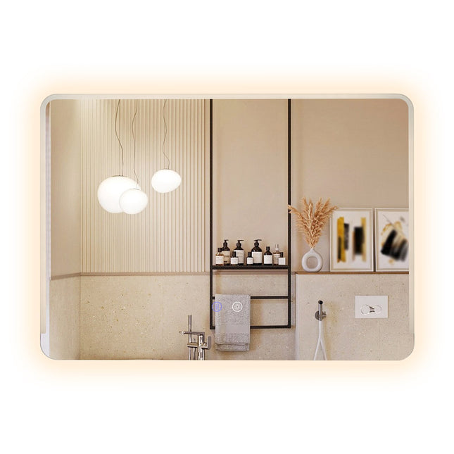 Vannas istabas spogulis ar LED apgaismojumu un pretsvīšanas funkciju, regulējamu apgaismojumu, 70x50 cm