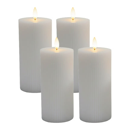 LED sveces, īsts vasks, 4 gab. komplekts, 18 cm