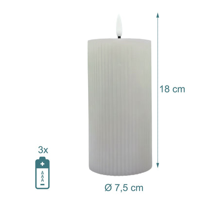 LED sveces, īsts vasks, 4 gab. komplekts, 18 cm