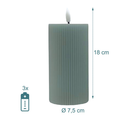 LED sveču komplekts, 4 gab., 18 cm, īsta vaska, bezliesmas