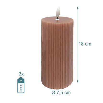 LED sveču komplekts (4 gab.), īsts vasks, 18 cm