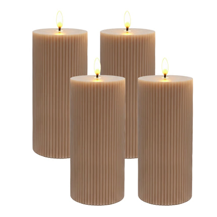 LED sveču komplekts (4 gab.), īsts vasks, 18 cm, mirgojoša liesma
