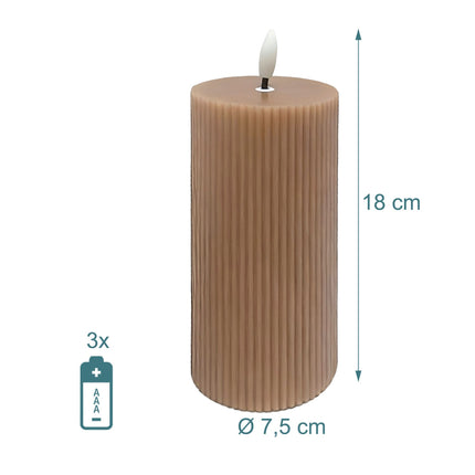 LED sveču komplekts (4 gab.), īsts vasks, 18 cm, mirgojoša liesma