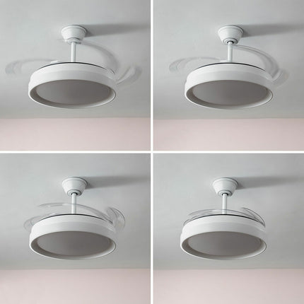 LED Ceiling Fan with 4 Retractable Blades Blalefan InnovaGoods White 72 W Ø49,5-104 cm