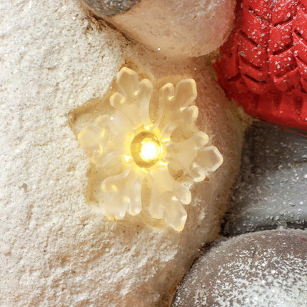 LED Christmas Figure Girl with Snowman, 4 Warm White LEDs, 45.5 cm