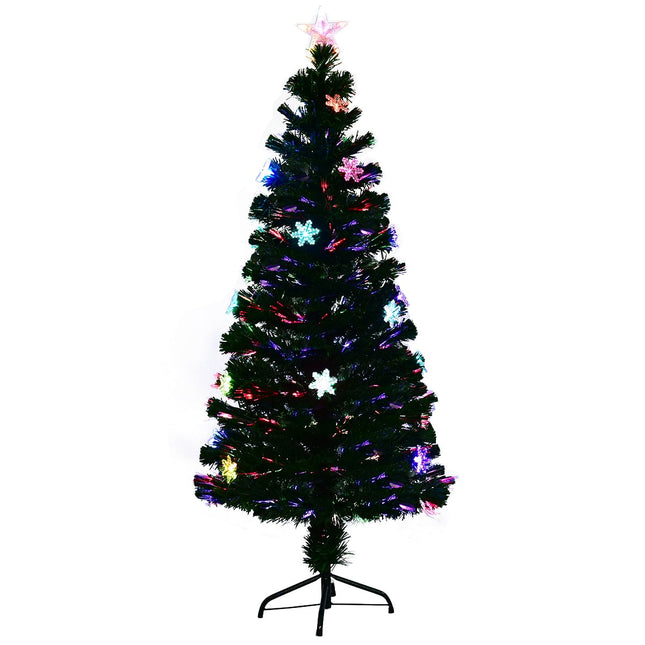 LED Ziemassvētku eglīte, optiskā šķiedra, 180 cm, zaļa
