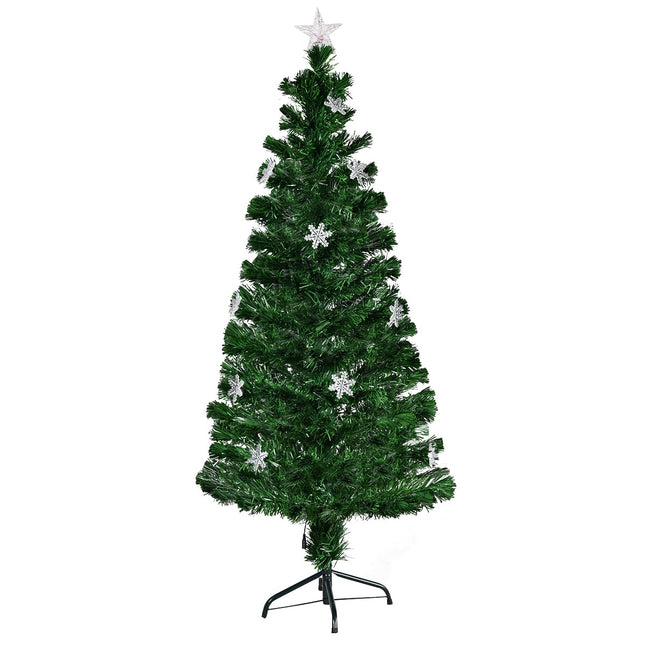 LED Ziemassvētku eglīte, optiskā šķiedra, 180 cm, zaļa