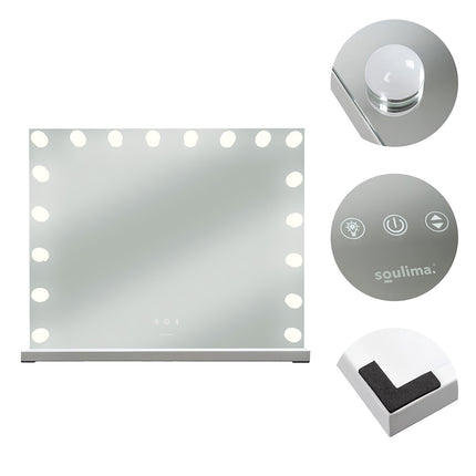 LED kosmētikas spogulis 80x62cm, regulējams apgaismojums, skārienvadība