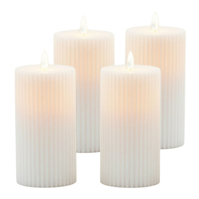 LED bezliesmas sveces, 4 gab. komplekts, mirgojoša gaisma