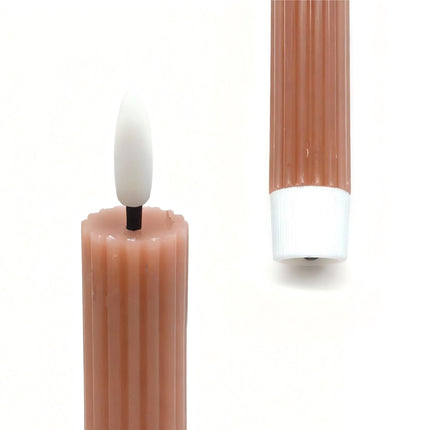 LED Flameless Taper Candles, Real-Wax, Set of 6