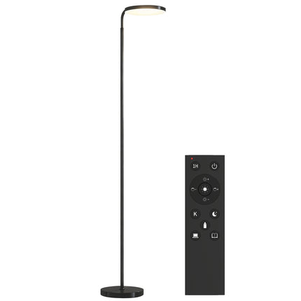LED grīdas lampa, regulējama, ar tālvadības pulti, melna