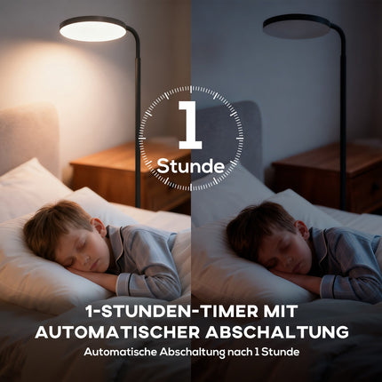 LED grīdas lampa, regulējama, ar tālvadības pulti, melna