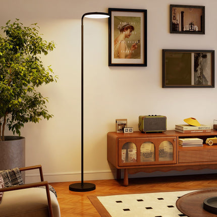 LED grīdas lampa, regulējama, ar tālvadības pulti, melna