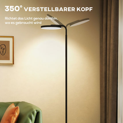 LED grīdas lampa, regulējama, ar tālvadības pulti, melna