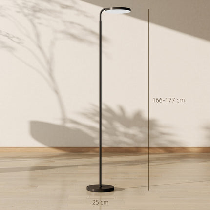 LED grīdas lampa, regulējama, ar tālvadības pulti, melna